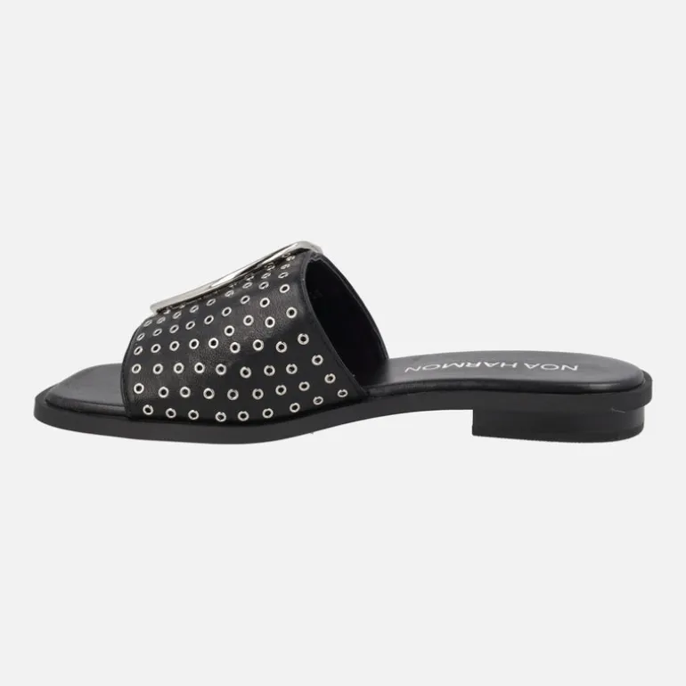 Sandalias planas Jazz con remaches y maxi hebilla