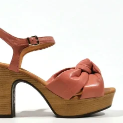 Sandalias Polop de piel con nudo y plataforma mujer