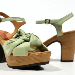 Sandalias Polop de piel con nudo y plataforma mujer
