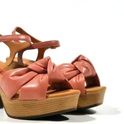 Sandalias Polop de piel con nudo y plataforma mujer