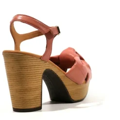 Sandalias Polop de piel con nudo y plataforma mujer
