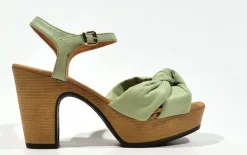 Sandalias Polop de piel con nudo y plataforma mujer
