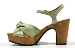 Sandalias Polop de piel con nudo y plataforma mujer
