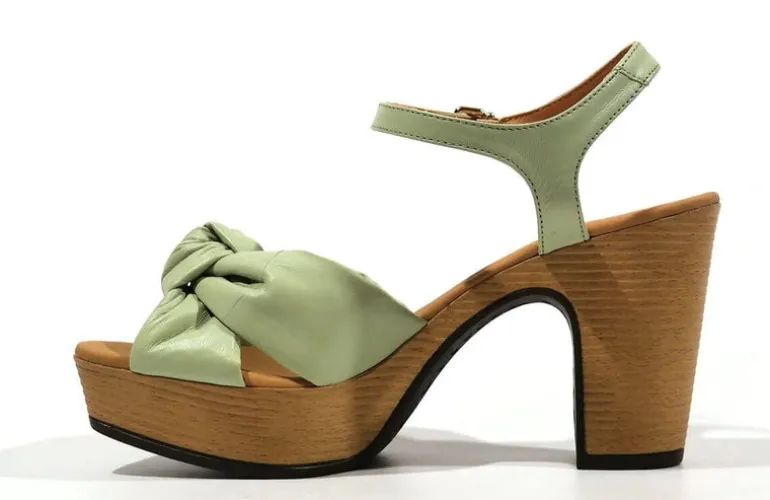 Sandalias Polop de piel con nudo y plataforma mujer