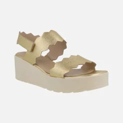 Sandalias Purpura de piel con cuña WondersFLY