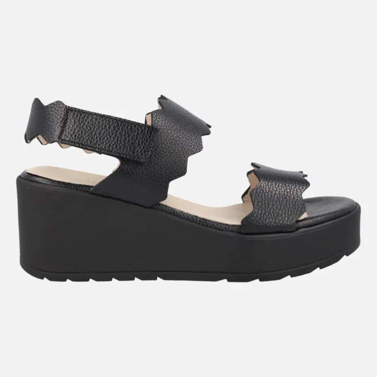 Sandalias Purpura de piel con cuña WondersFLY