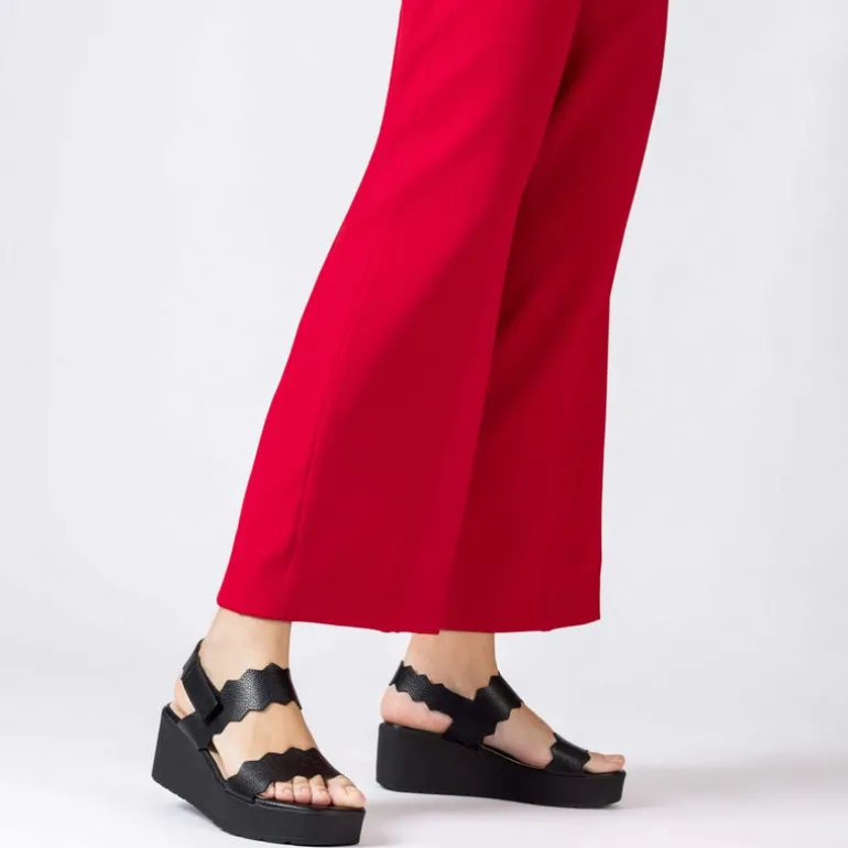 Sandalias Purpura de piel con cuña WondersFLY