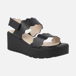 Sandalias Purpura de piel con cuña WondersFLY