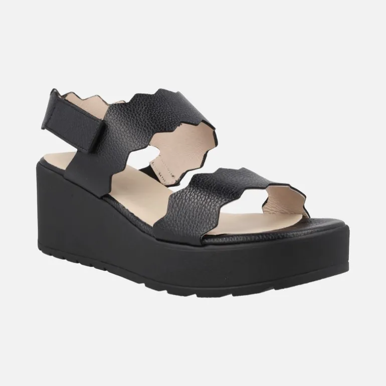 Sandalias Purpura de piel con cuña WondersFLY