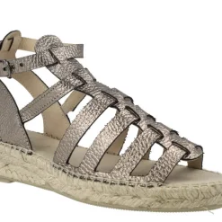 Sandalias romanas con piso de esparto en metal acero