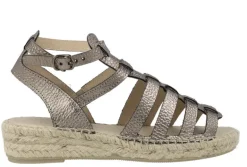 Sandalias romanas con piso de esparto en metal acero