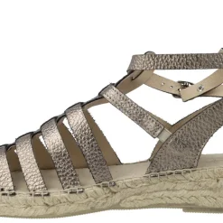 Sandalias romanas con piso de esparto en metal acero