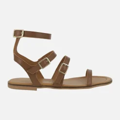 Sandalias romanas de piel con cuatro tiras Creta
