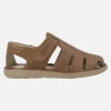 Sandalias semi abiertas de piel para hombre Leban