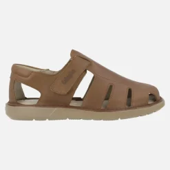 Sandalias semi abiertas de piel para hombre Leban