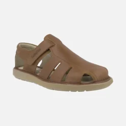 Sandalias semi abiertas de piel para hombre Leban