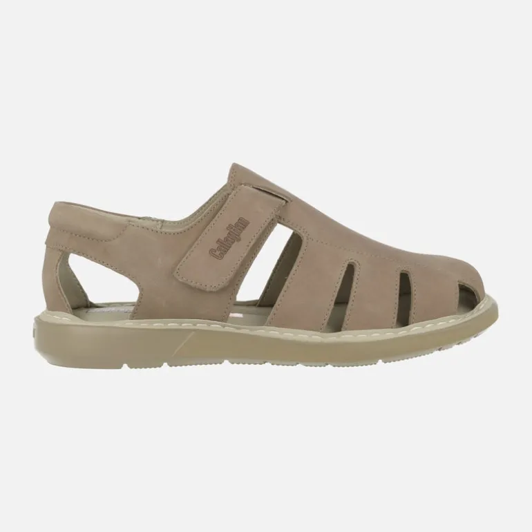 Sandalias semi abiertas de piel para hombre Leban