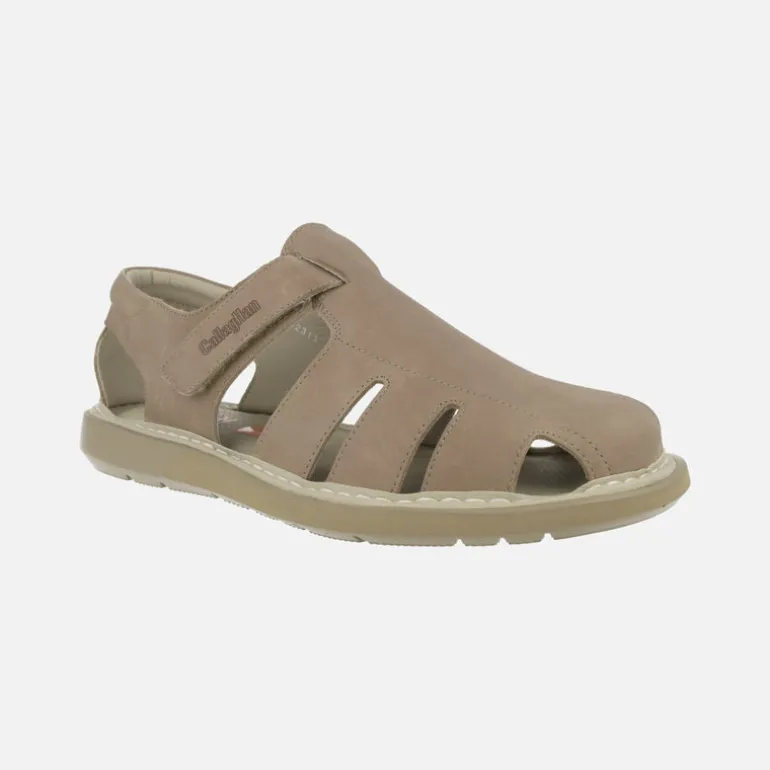Sandalias semi abiertas de piel para hombre Leban