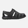 Sandalias semi abiertas para hombre Leban en piel negra