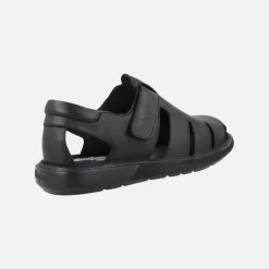 Sandalias semi abiertas para hombre Leban en piel negra