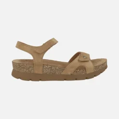 Sandalias Sulia en ante velour cuero con cierre de velcro