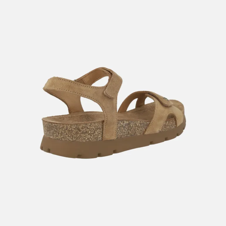 Sandalias Sulia en ante velour cuero con cierre de velcro