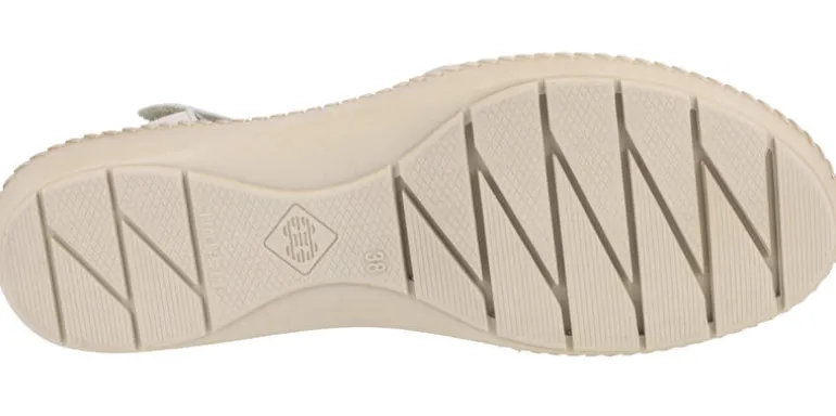Sandalias troqueladas con cierre de velcro para mujer
