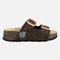 Sandalias West 003 en combinado negro y amarillo