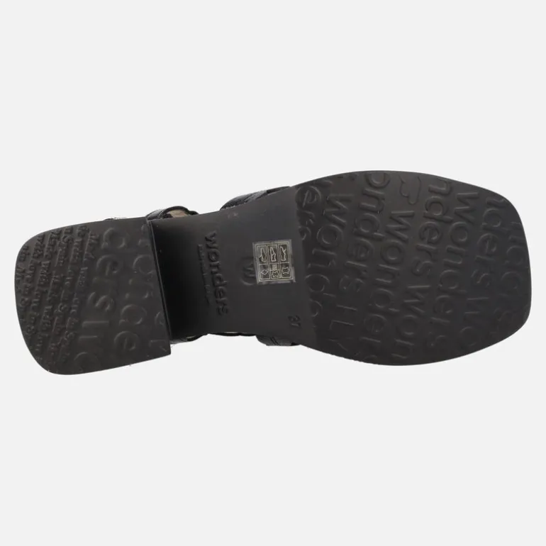 Sandalias Wonders Neus en charol negro