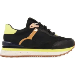 Sneakers en combinado negro con amarillo Fehring