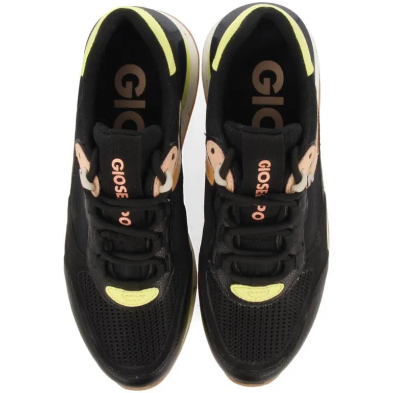 Sneakers en combinado negro con amarillo Fehring