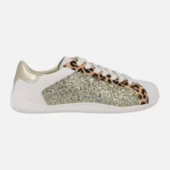 Zapatillas BAREFOOT en glitter oro y print leopardo Leelanau