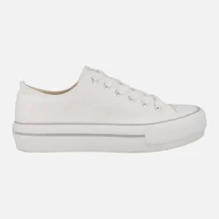 Zapatillas blancas de lona Bigger X con suela gruesa