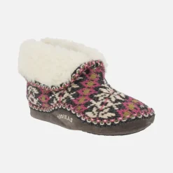 Zapatillas de casa abotinadas para mujer en lana Formigal gris