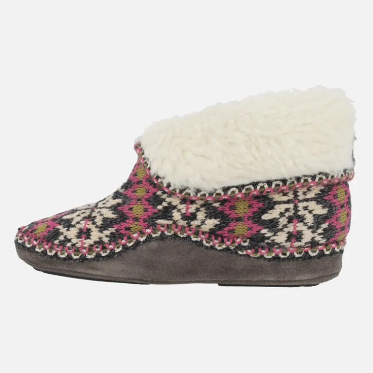 Zapatillas de casa abotinadas para mujer en lana Formigal gris