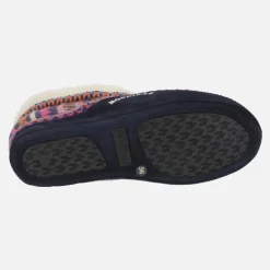 Zapatillas de casa abotinadas para mujer en lana Candanchu marino