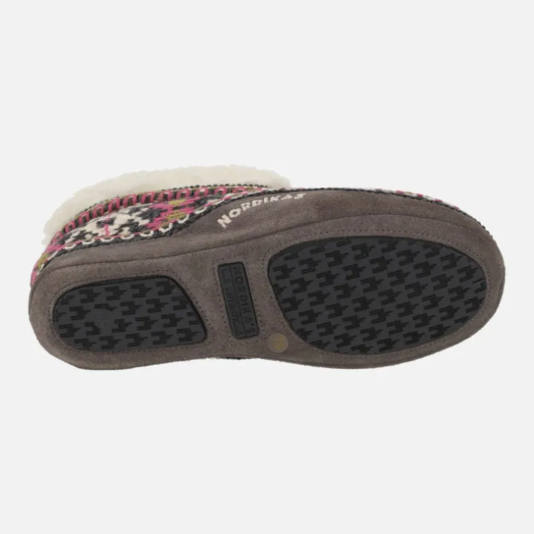 Zapatillas de casa abotinadas para mujer en lana Formigal gris