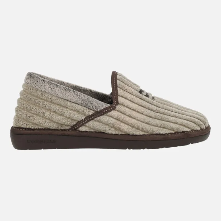 Zapatillas de casa cerradas para hombre en tejido de pana suave Boston
