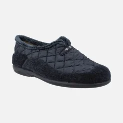 Zapatillas de casa cerradas para hombre en tejido guateado azul marino