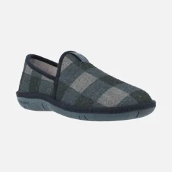 ZAPATILLAS DE CASA cerradas PARA HOMBRE BOREAL EN TEJIDO A CUADROS MARINO