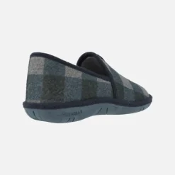 ZAPATILLAS DE CASA cerradas PARA HOMBRE BOREAL EN TEJIDO A CUADROS MARINO