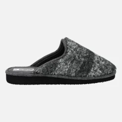 Zapatillas de casa de hombre a listas en borreguillo