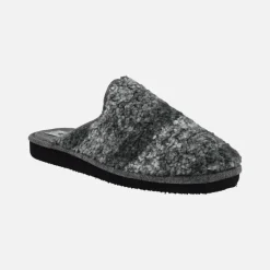 Zapatillas de casa de hombre a listas en borreguillo