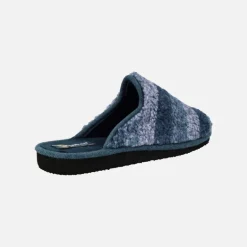 Zapatillas de casa de hombre a listas en borreguillo