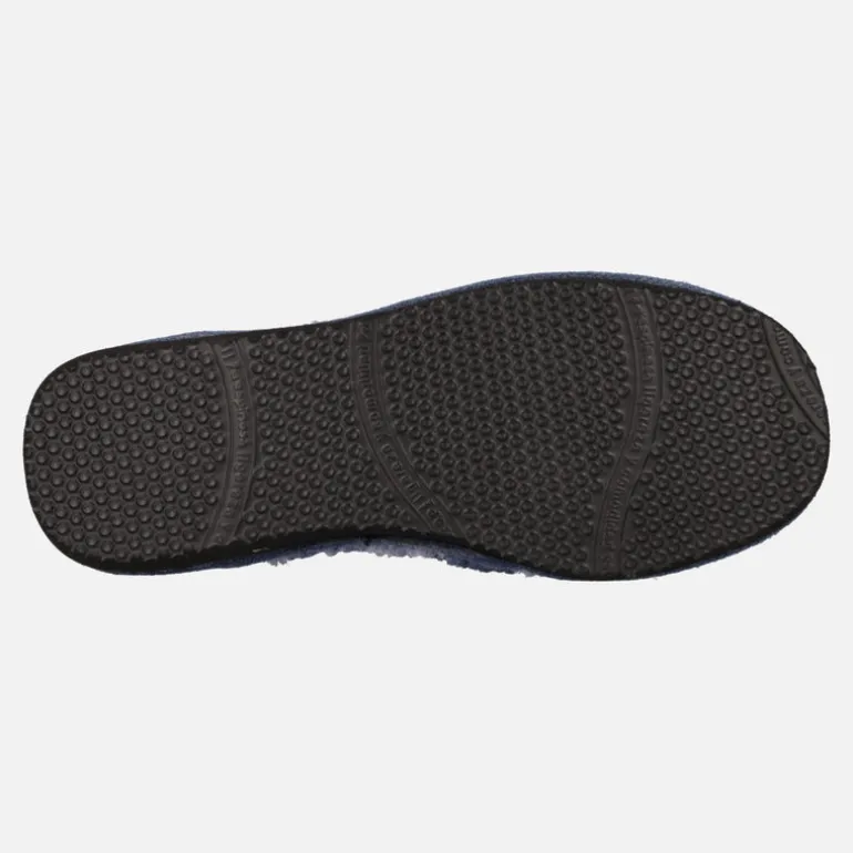 Zapatillas de casa de hombre a listas en borreguillo