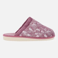 Zapatillas de casa descalzas para mujer en tejido estampado rosa
