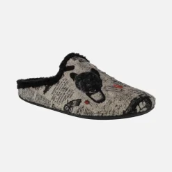 Zapatillas de casa descalzas para hombre con dibujo de Bulldog