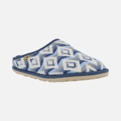 Zapatillas de casa descalzas para mujer en lana Nepal Azul