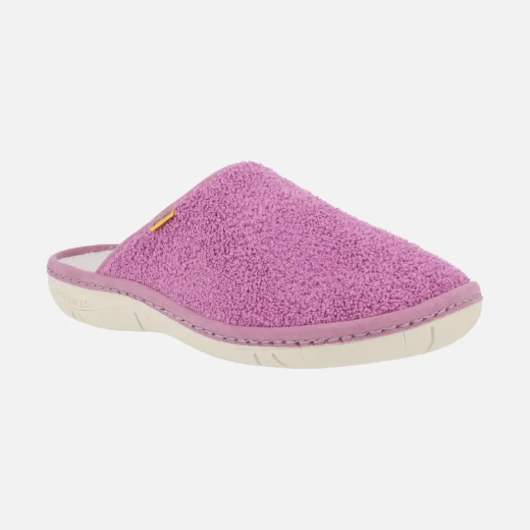 Zapatillas de casa descalzas para mujer en tejido rizo