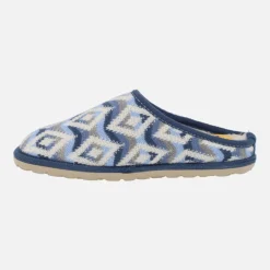 Zapatillas de casa descalzas para mujer en lana Nepal Azul